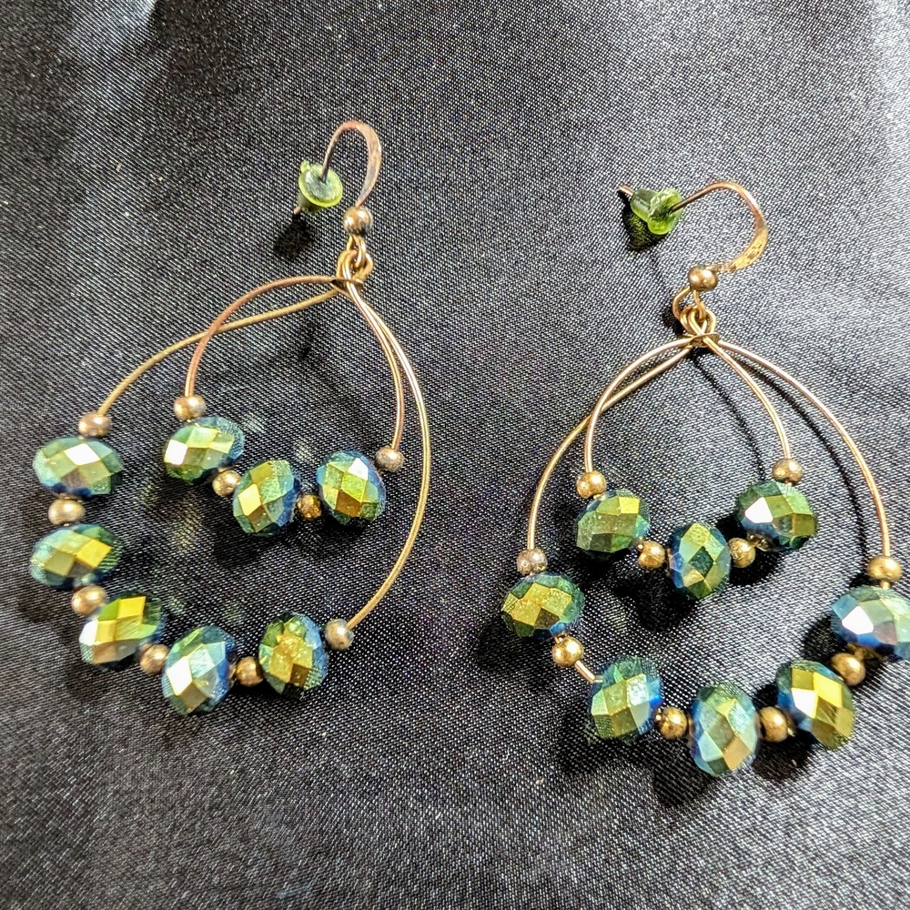 Elegant Green Beaded Earrings